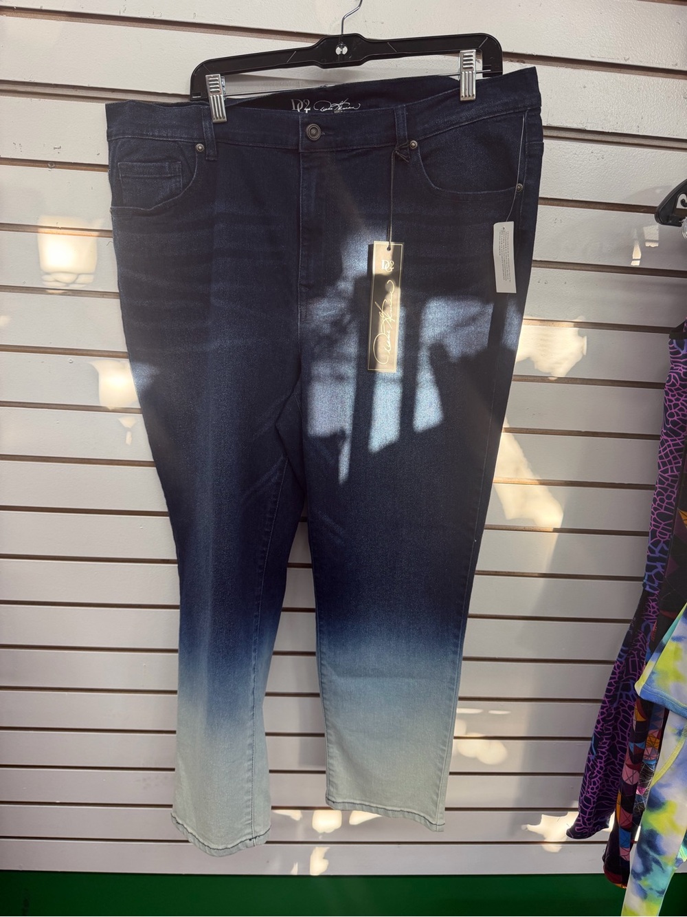 D2 Diane Gilliam Ombre Stretch Jeans 18WT Dark Wash NWT